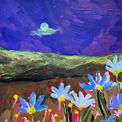 Moonlit Daisy Field